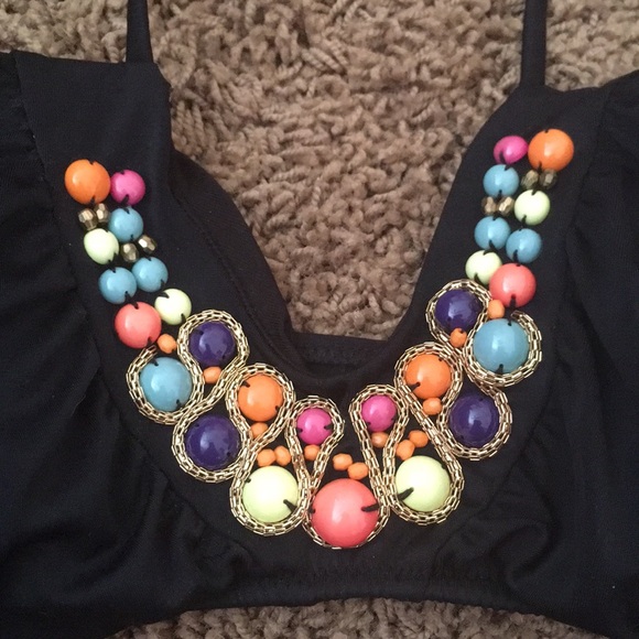 Victoria's Secret Bikini w/ Jeweled Neckline Halter Top L/M - Picture 4 of 8